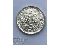 silver coin 5 francs France 1968 silver