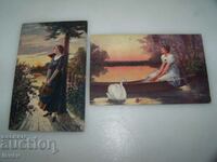 Δύο παλιές ρομαντικές καρτ ποστάλ 1918