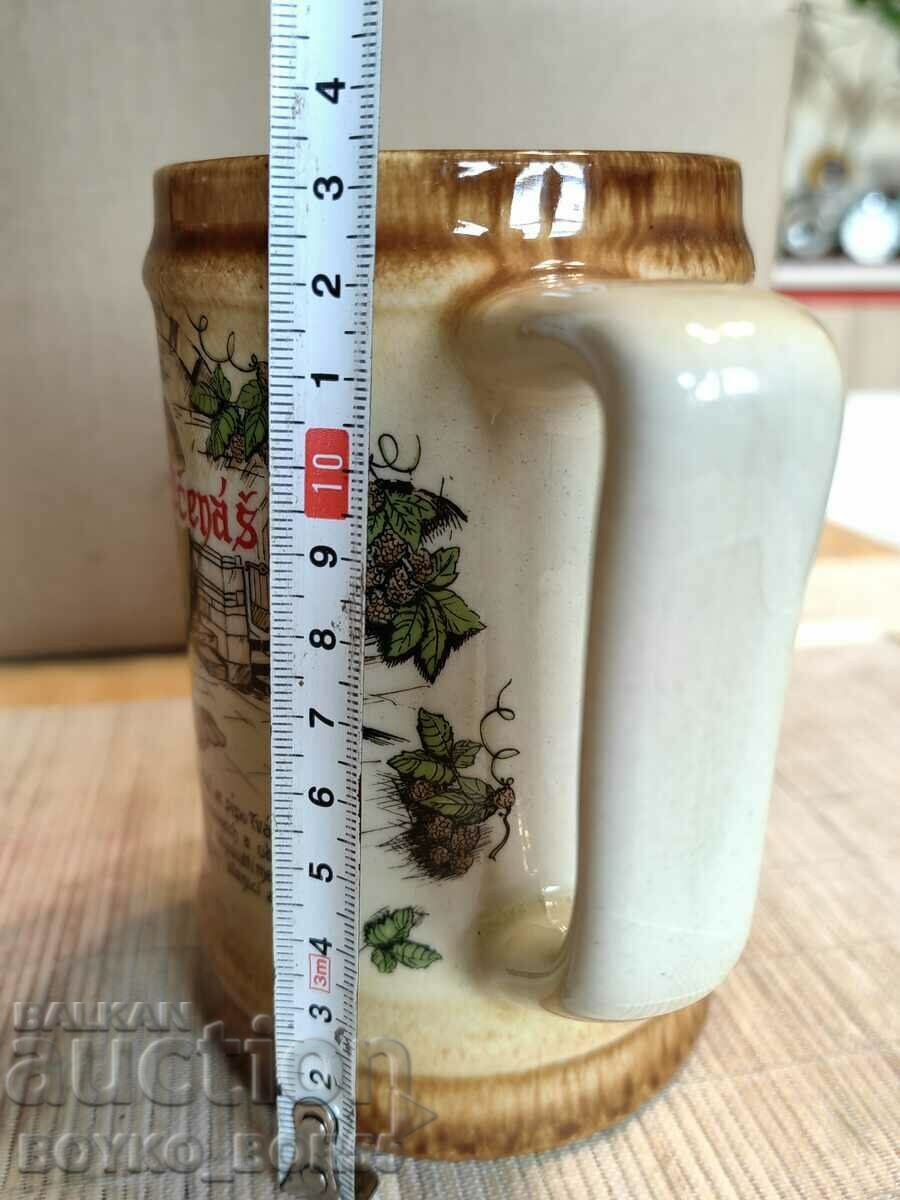 Delivery of Original Old Czech Porcelain Mug with Stamps Delivery of Original Old Czech Porcelain Mug with Stamps