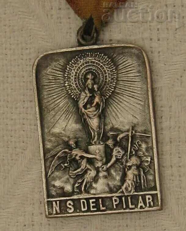 SPANISH LADY OF PILAR PILGRIMAGE EUCHARISTIC MEDAL