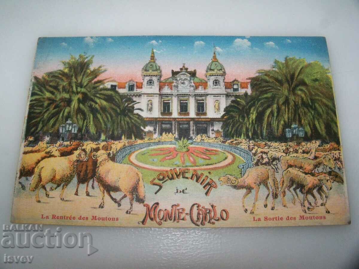 Стара забавна пощенска картичка Монте Карло