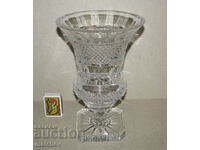 Vas de cristal antic 22 cm cristal plumb excelent