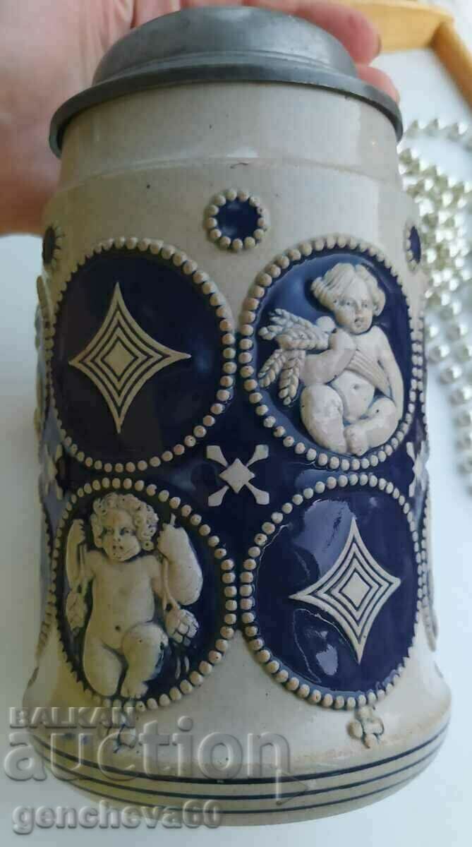 Collectible beer mug with initials, markings - 5