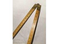 Bandă de măsurare pliabilă veche--100 cm.--lemn bronz