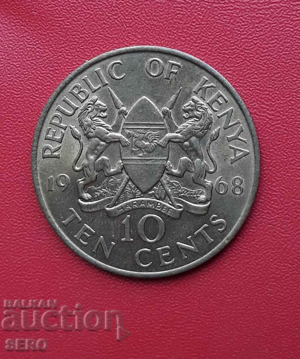 Кения-10 цента 1968-отл.запазена