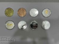 Monedă suvenir cu design Bitcoin, Cardano, Ethereum, Filecoin