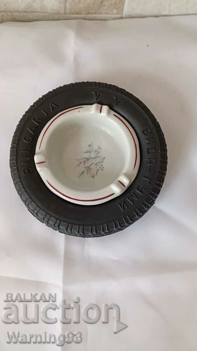 Old porcelain ashtray - VIDA GUMI - Kosta Yordanov - Vidin