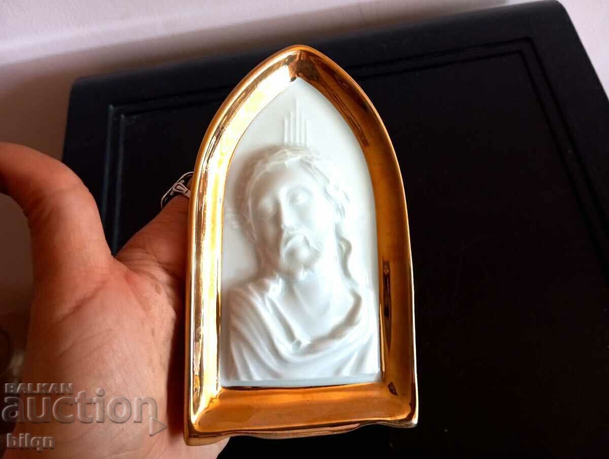 Mare icoană germană din porțelan cu auriu cu preț 28.77 BGN | € 14.71 Mare icoană germană din porțelan cu auriu cu preț 28.77 BGN | € 14.71