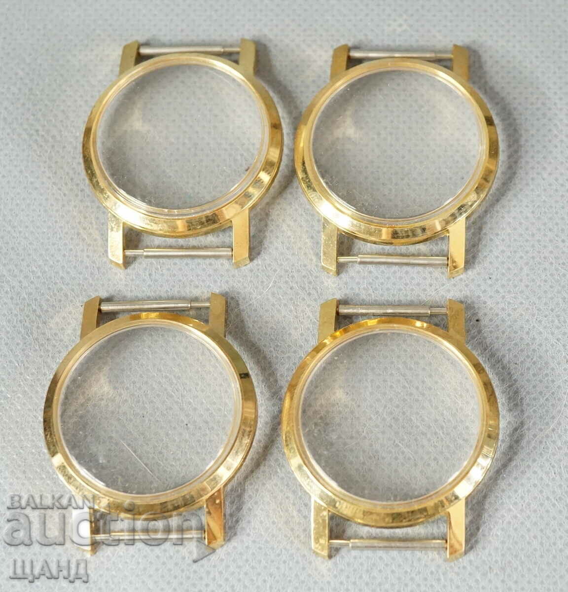 4 rame carcase de ceasuri vechi aurite 34 mm