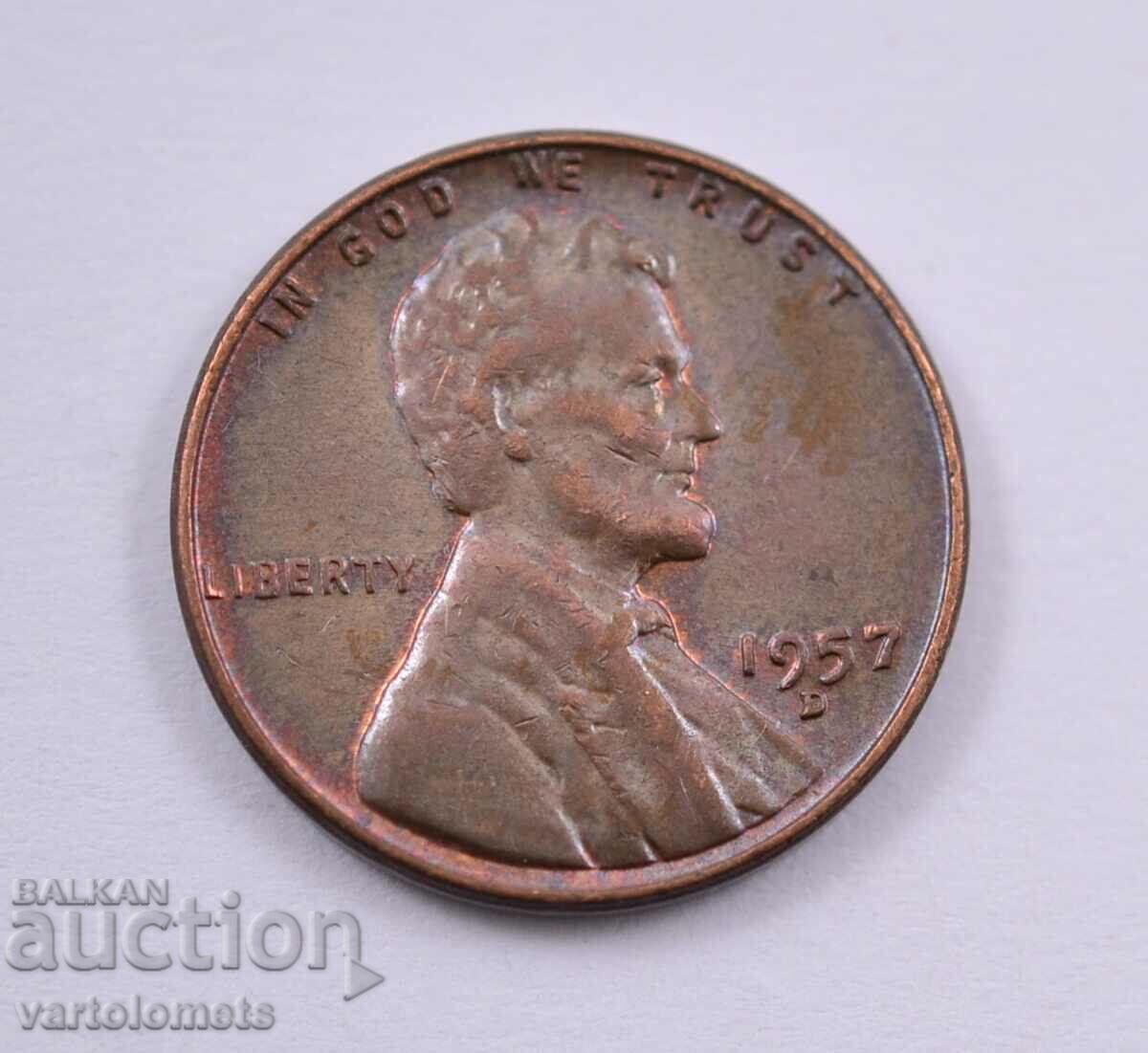 1 cent 1957 - USA Lincoln with price 4.00 BGN | € 2.05