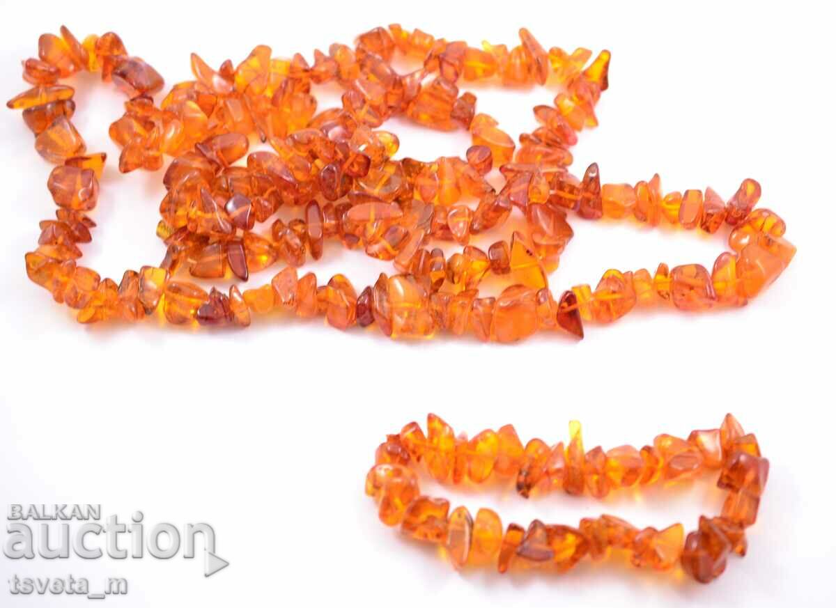Set of necklace, necklace and bracelet amber 106.5 g. - 5 Set of necklace, necklace and bracelet amber 106.5 g. - 5