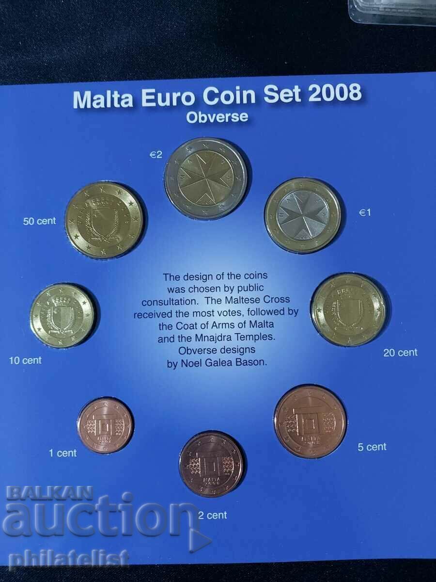Malta 2008 Complete bank euro set from 1 cent to 2 euro BU with price 45.00 BGN | € 23.01
