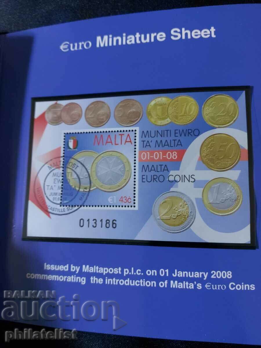 Auction  Malta 2008 Complete bank euro set from 1 cent to 2 euro BU