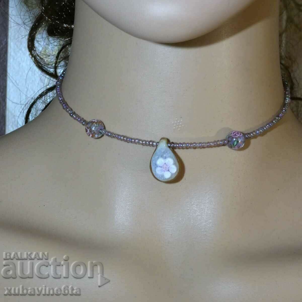 Choker with painted glass + dress XS