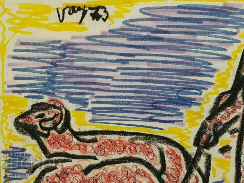 Delivery of Stefan Gatsev (1935-1986) Shepherd 1973 Mixed technique Delivery of Stefan Gatsev (1935-1986) Shepherd 1973 Mixed technique