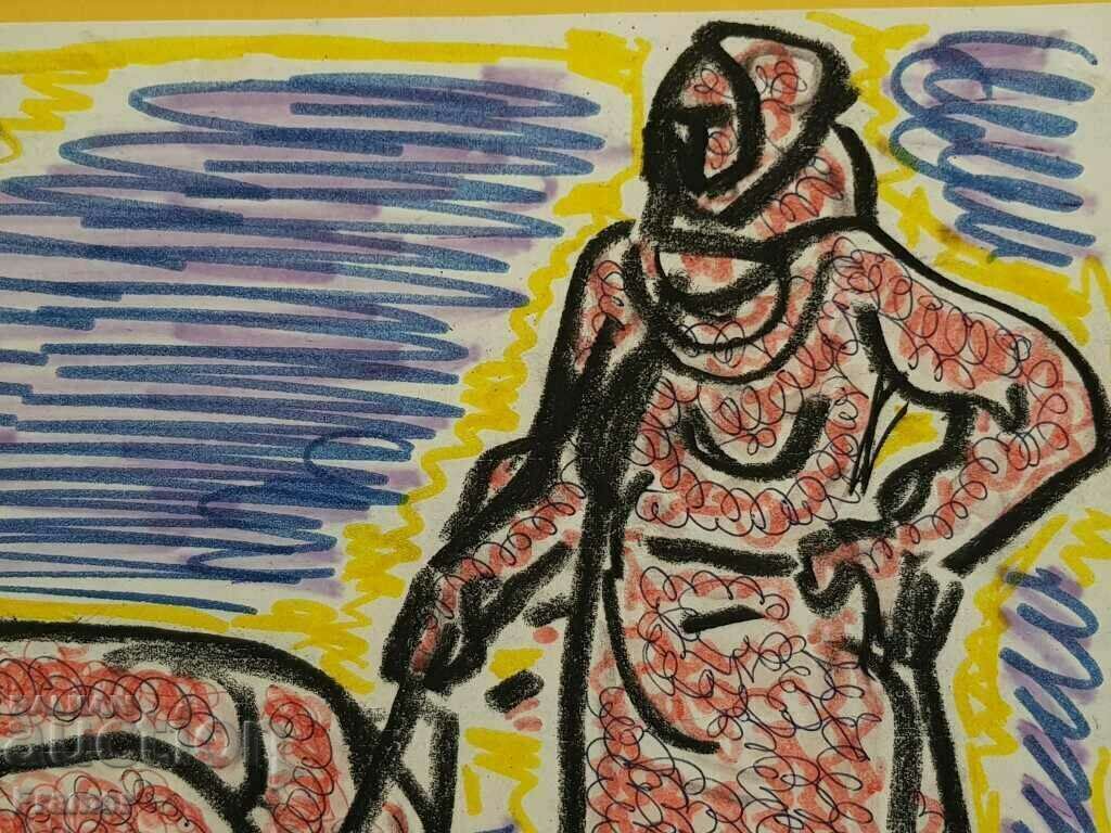 Stefan Gatsev (1935-1986) Shepherd 1973 Mixed technique - 5 Stefan Gatsev (1935-1986) Shepherd 1973 Mixed technique - 5