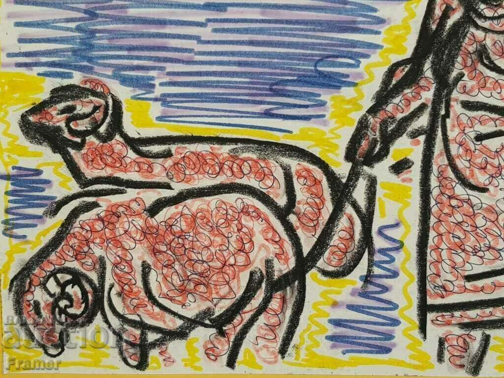 Stefan Gatsev (1935-1986) Shepherd 1973 Mixed technique - 6 Stefan Gatsev (1935-1986) Shepherd 1973 Mixed technique - 6