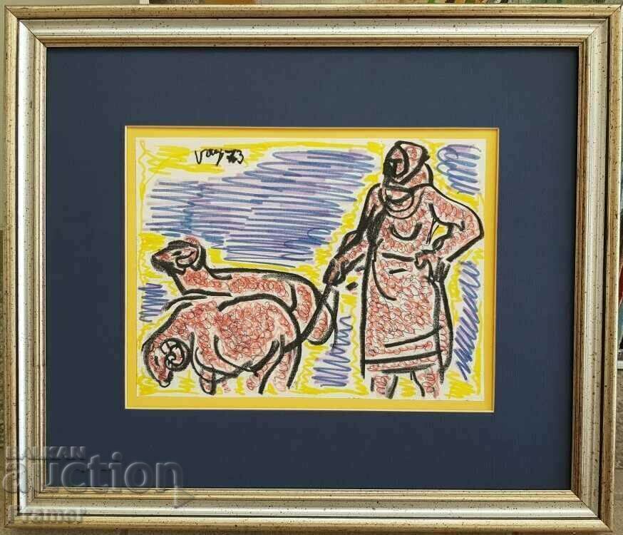 Stefan Gatsev (1935-1986) Shepherd 1973 Mixed technique Stefan Gatsev (1935-1986) Shepherd 1973 Mixed technique