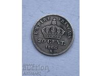 silver coin 20 centimes 1866 A France silver