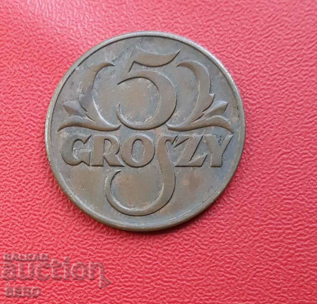Poland-5 groszy 1938