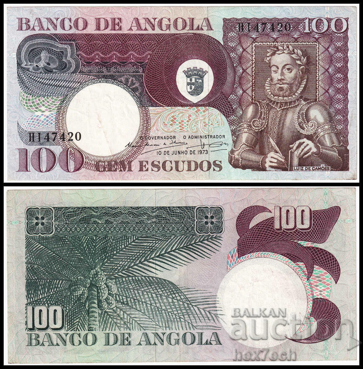 ❤️ ⭐ Angola 1973 100 de escude ⭐ ❤️