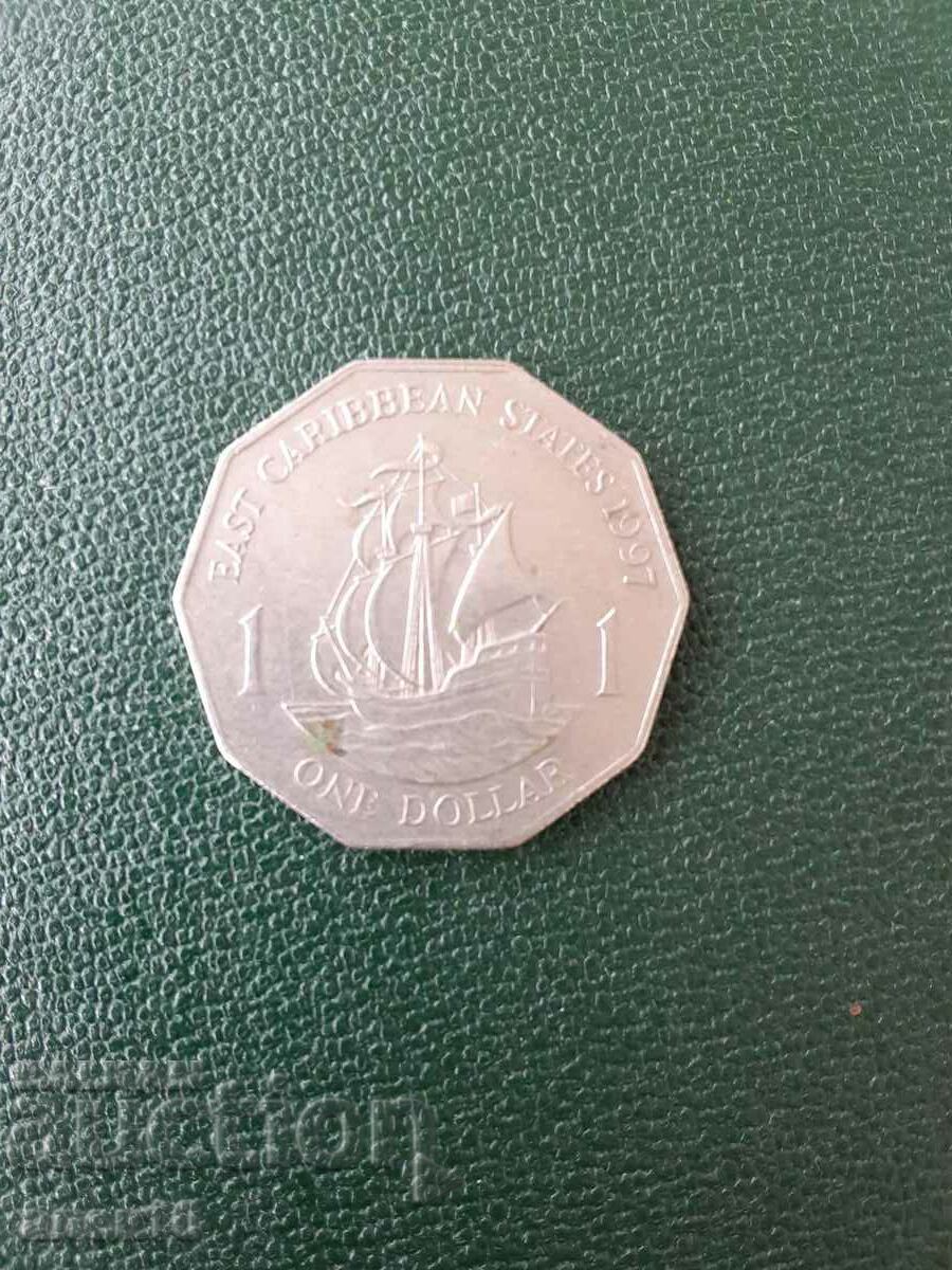 Βρετανός. exp. Κράτη της Καραϊβικής 1 δολάριο 1997