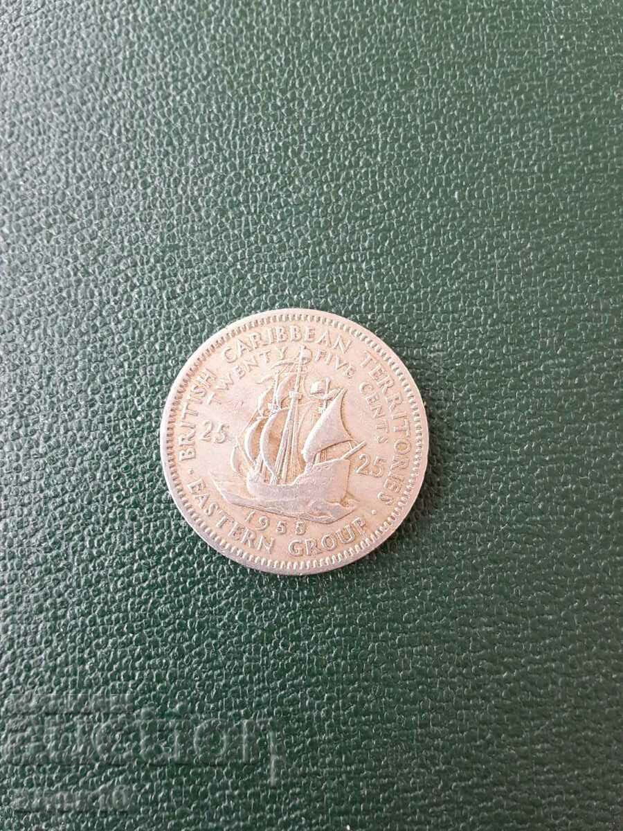 Брит. изт. Карибски  щати   25   цент  1955