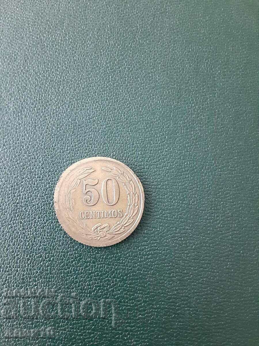 Парагвай  50  сентавос    1951