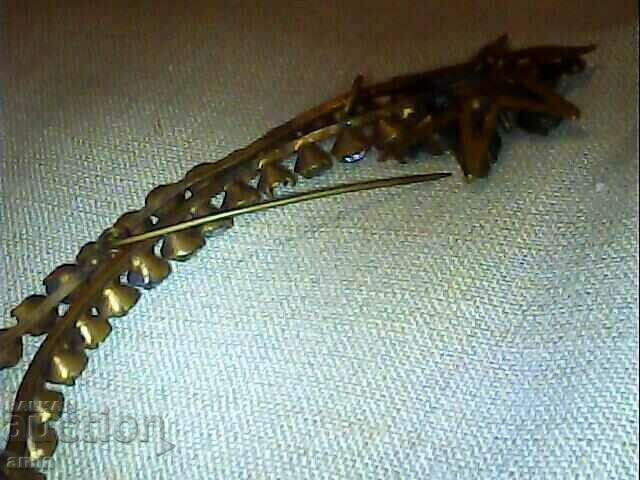 gold-plated brooch with crystals - 5 gold-plated brooch with crystals - 5