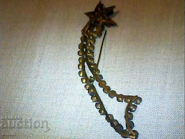 gold-plated brooch with crystals - 6 gold-plated brooch with crystals - 6