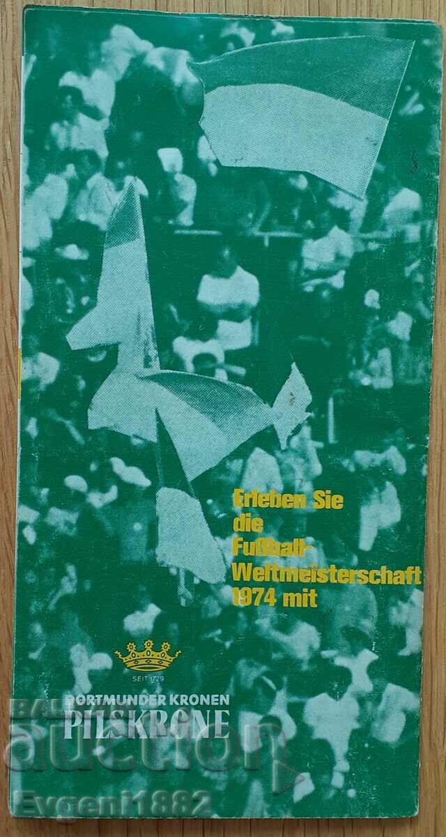 WC in Football Germany 1974 Football Program Bulgaria