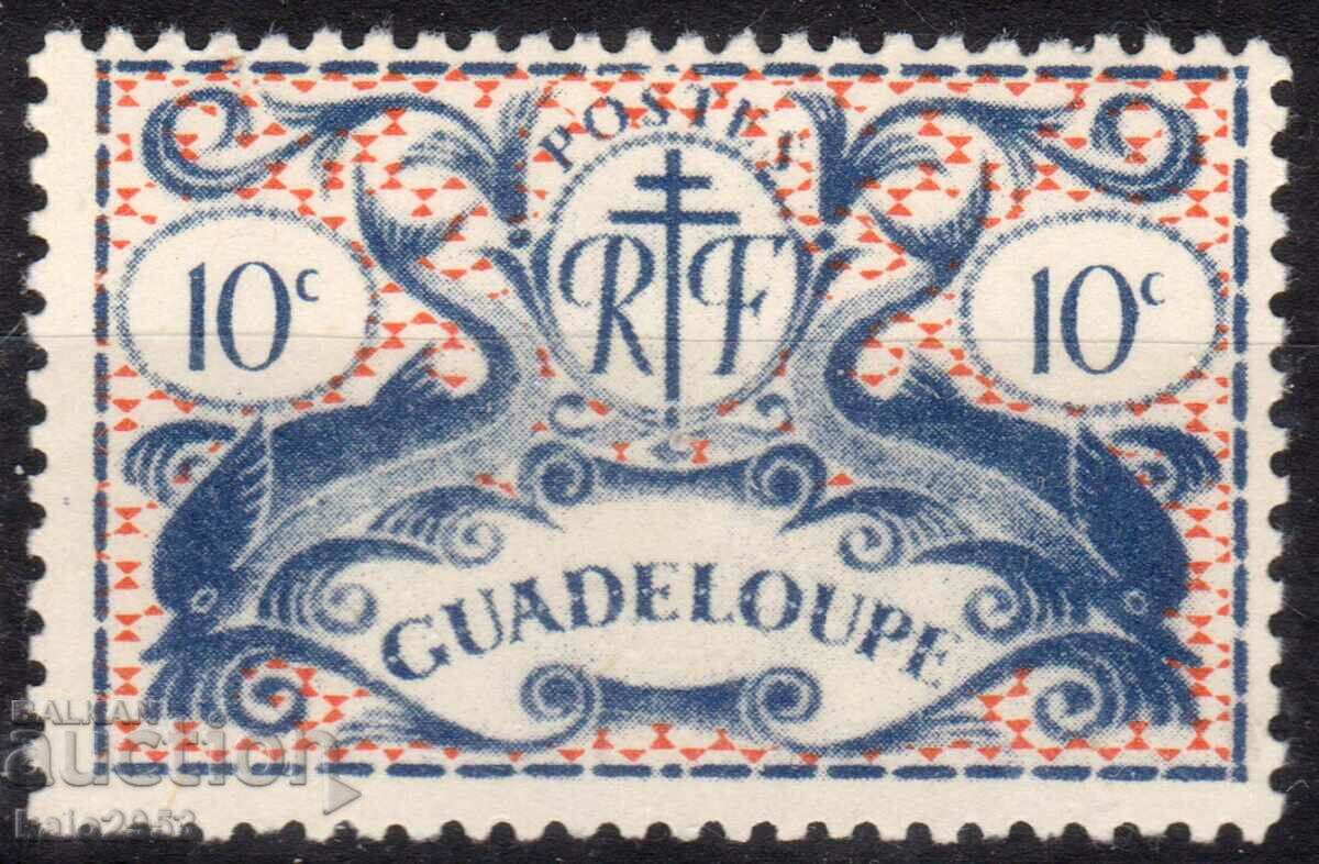Franse/Guadeloupe-1945-Regular-Colonial Coat of Arms-Dolphin ,MLH