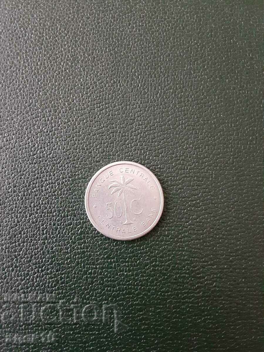 Rwanda Urundi 50 centimes 1955