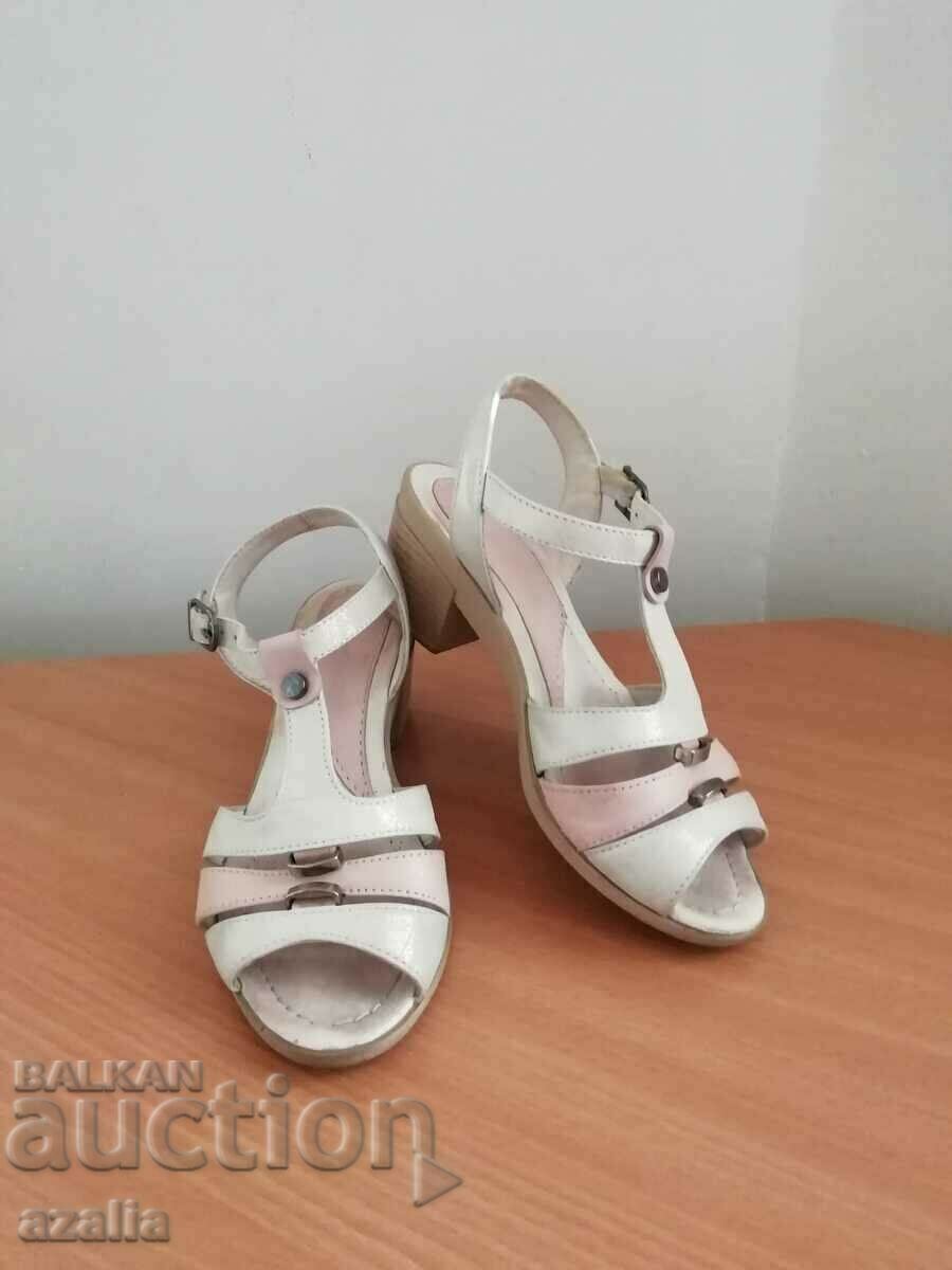 Summer leather sandals, Bulgarian, number 34