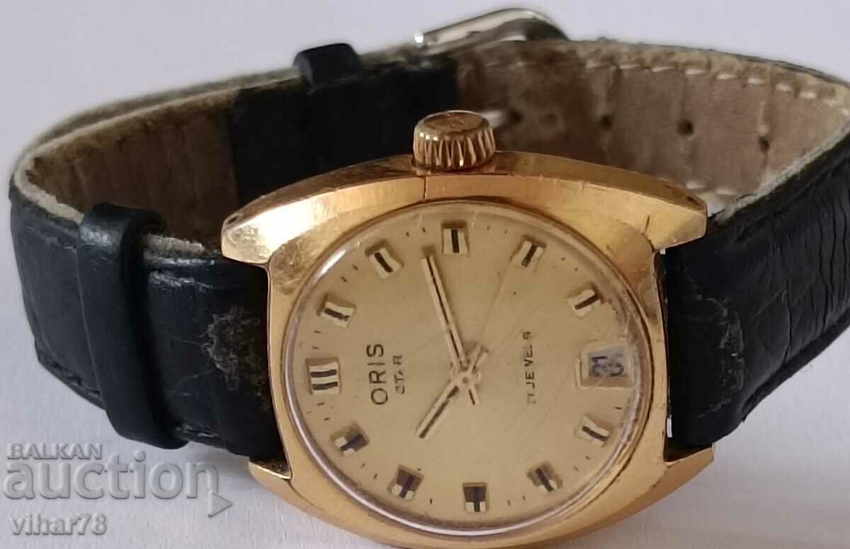 Oris women's gold-plated watch