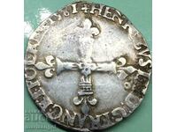 1/4 ECU 1581 Franta Henri III 1574-1589 argint
