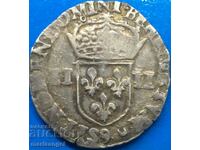 1/4  Екю 1581 Франция Анри III 1574-1589 сребро