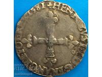 1/4 ECU 1581 France Henri III 1574-1589 silver