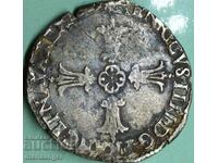 1/4 ECU 1605 France Henri IV 1589-1610 9.55g silver