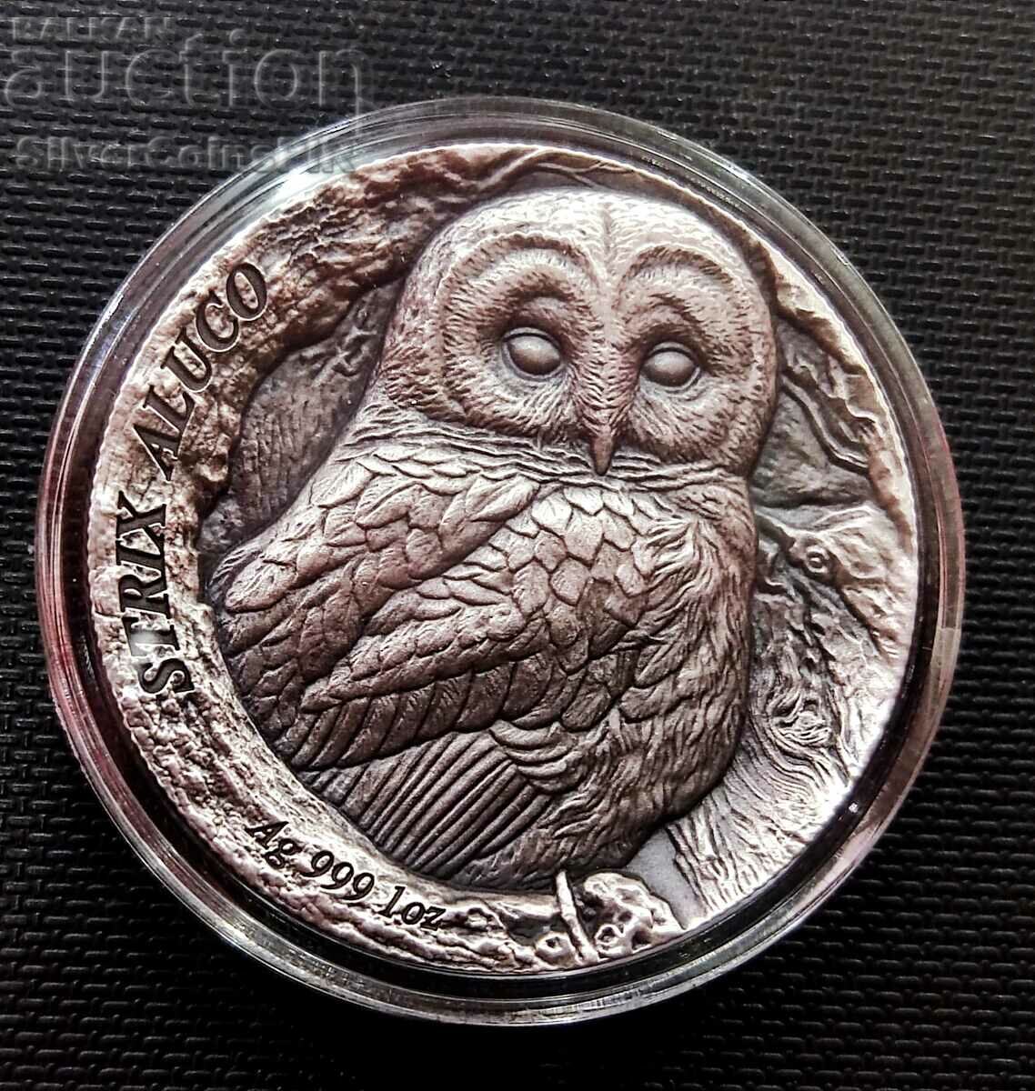 Silver 2$ Owl 2023 Samoa Animals from the Hralups
