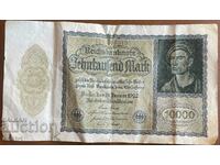 Райх банкнота  Германия - 10 000 марки 1922