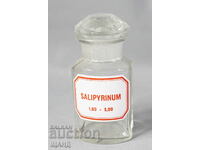 1900 Стъклено Аптекарско Шише  буркан Фармация SALIPYRINUM