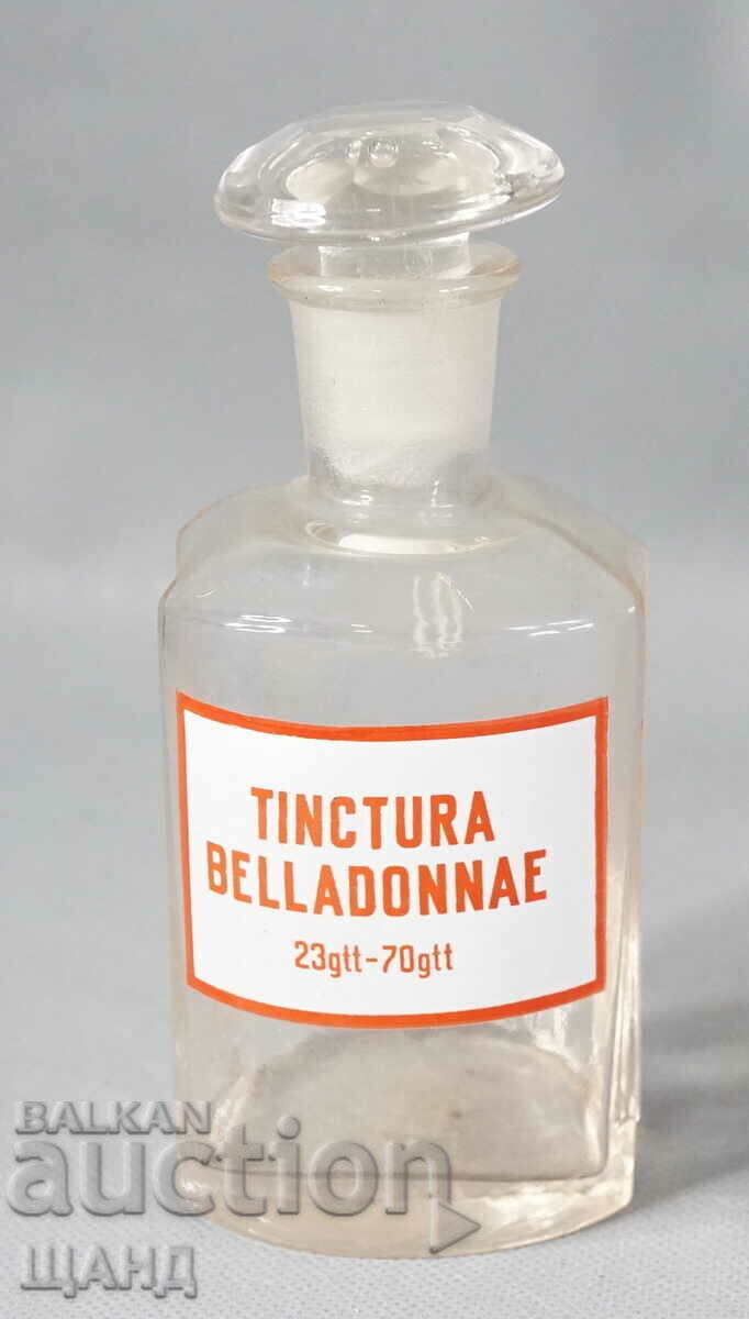 1900 Glass Apothecary Bottle Jar Pharmacy BELLADONNAE