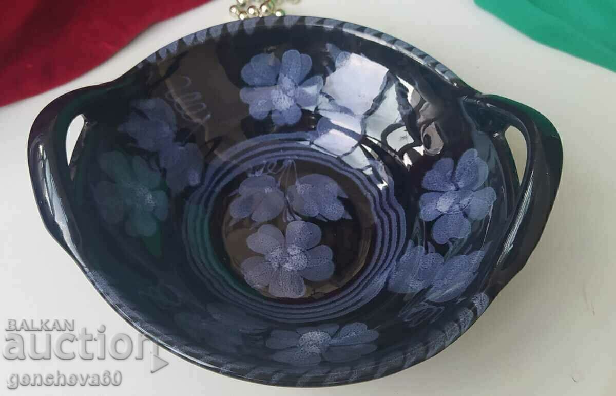 Glazed blue ceramic wall bowl or fruit bowl with price € 10.00 | 19.56 BGN