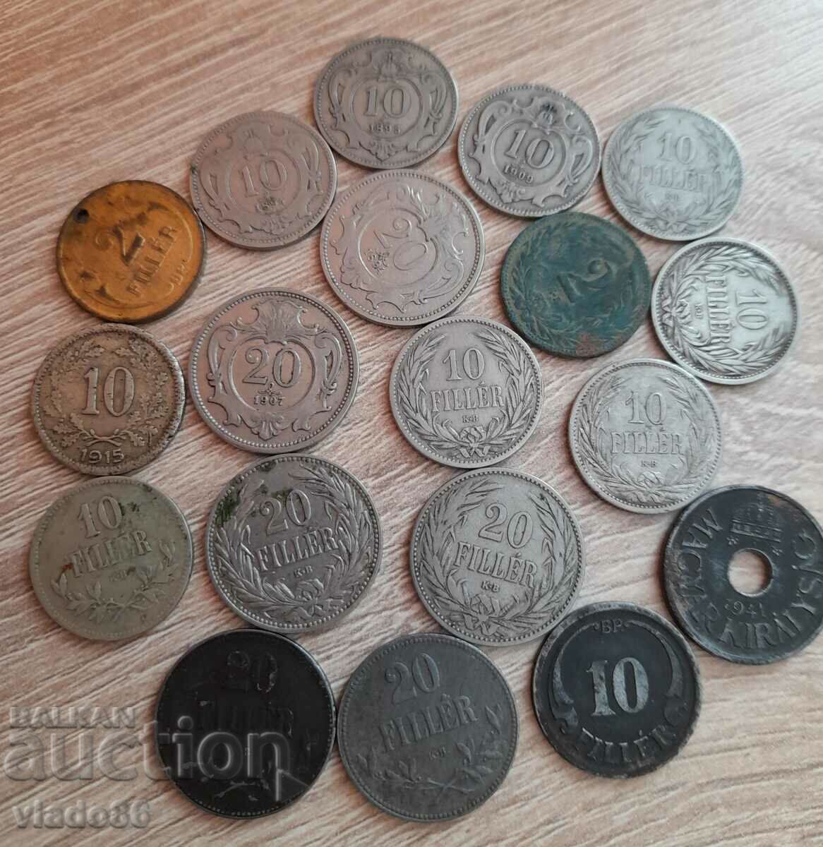 Lot of old Austrian and Hungarian non-recurring coins
