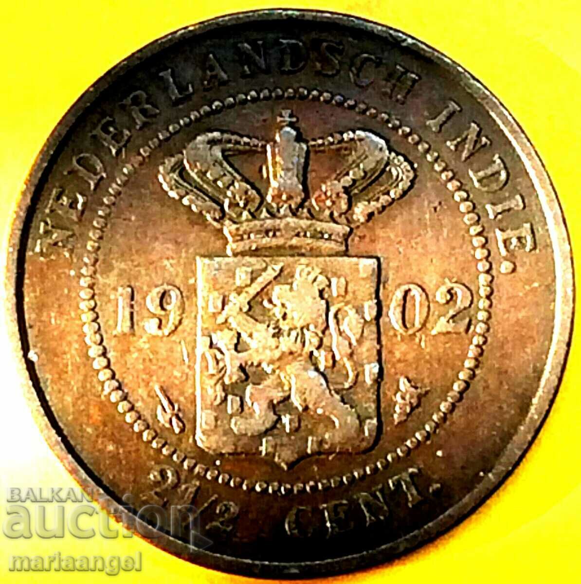 Olanda 1902 2 1/2 cent - extrem de rar