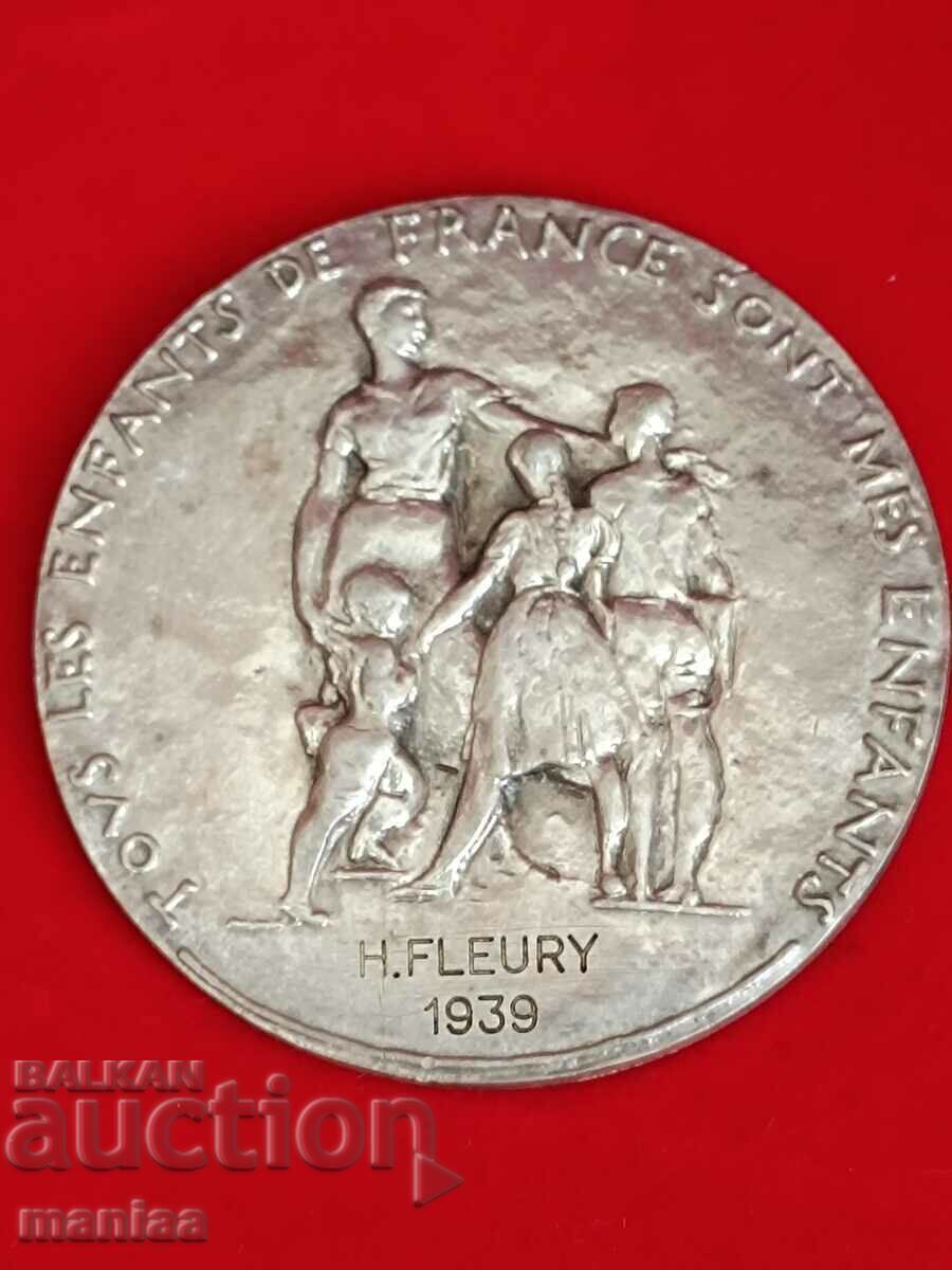 Auction French 1939 Silver Medal National Enlightenment Order Plaque Auction French 1939 Silver Medal National Enlightenment Order Plaque