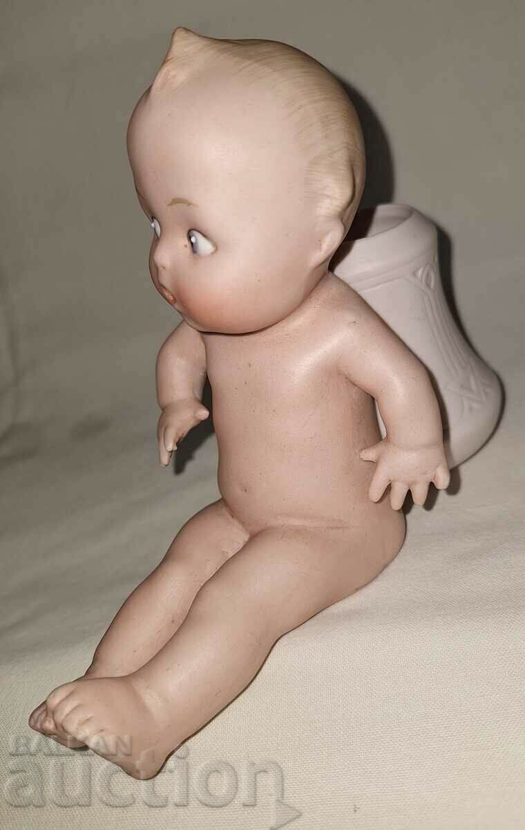 Veche vază bisvit figurină porțelan - 5