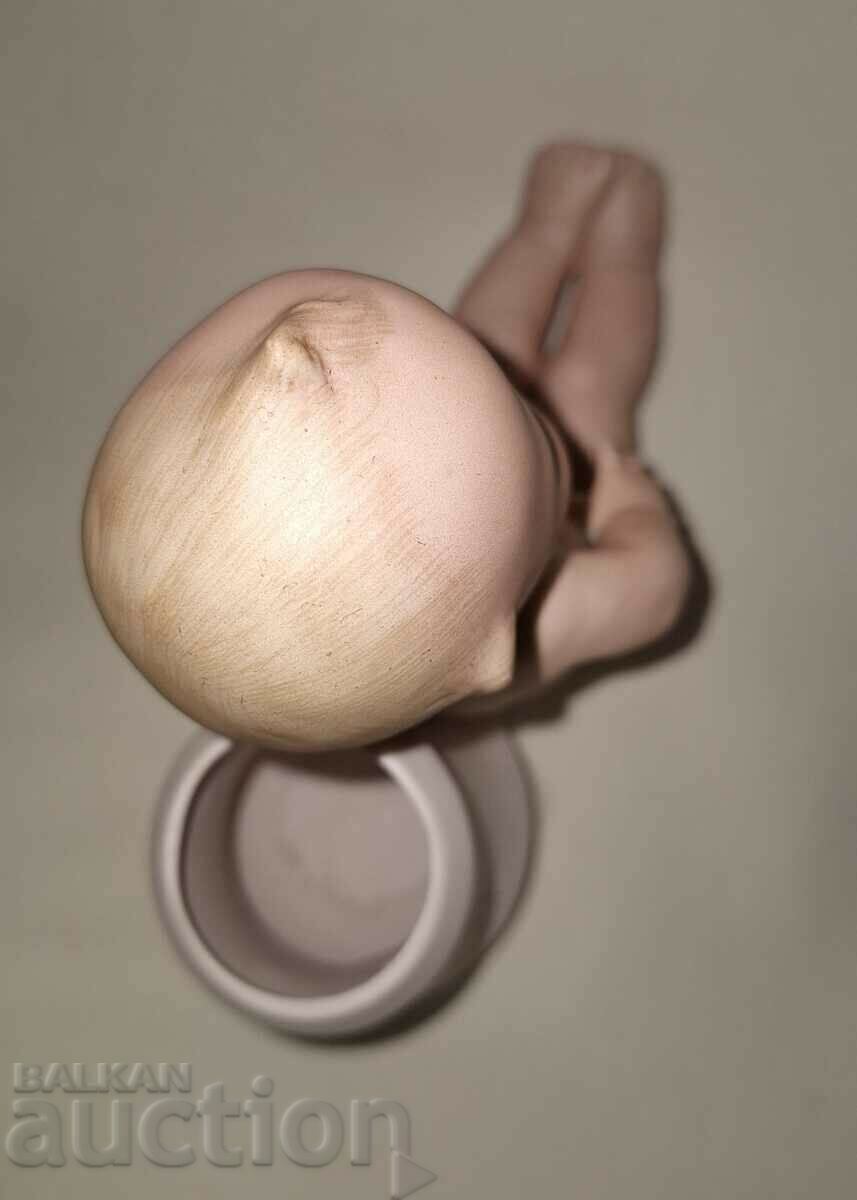 Veche vază bisvit figurină porțelan - 6