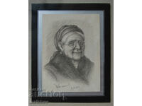 Portrait of an old woman, 1921. Yordan Pindikov, pencil drawing